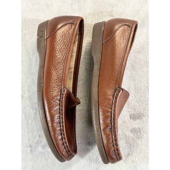 SAS Womens 8 brown leather slip on loafers tripad comfort - Picture 7 of 16